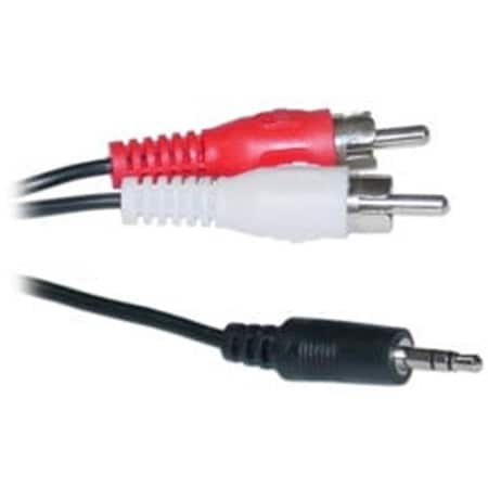 Cable Wholesale CableWholesale 2RCA-STE-12 3.5mm Stereo to RCA Audio Cable  3.5mm Stereo Male to Dual RCA Male (Right and Left)  12 foot 2RCA-STE-12